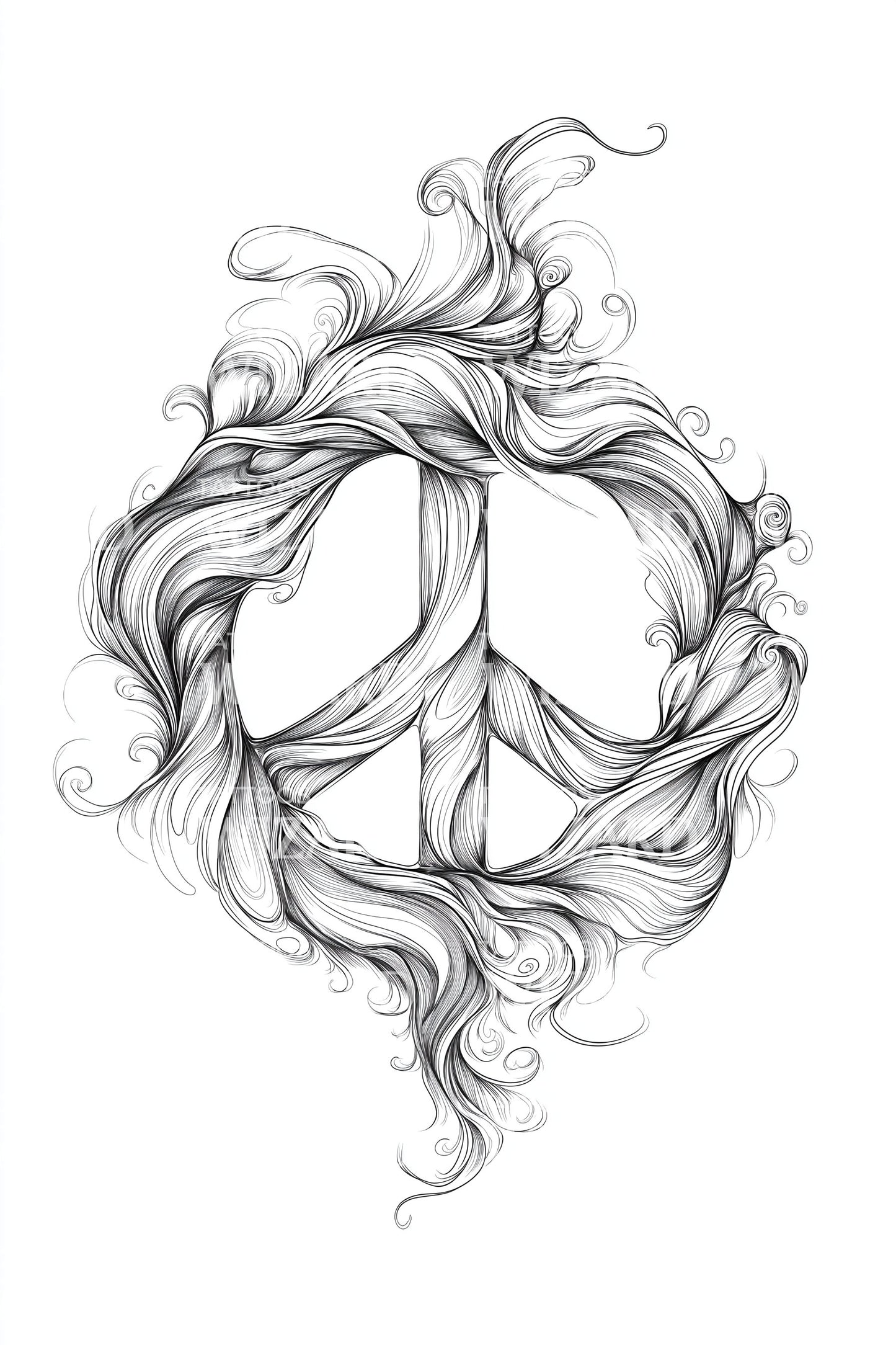 Ethereal Peace Wreath Tattoo Design