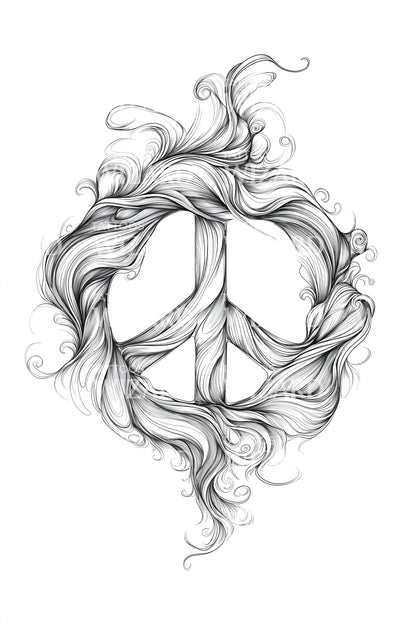 Ethereal Peace Wreath Tattoo Design