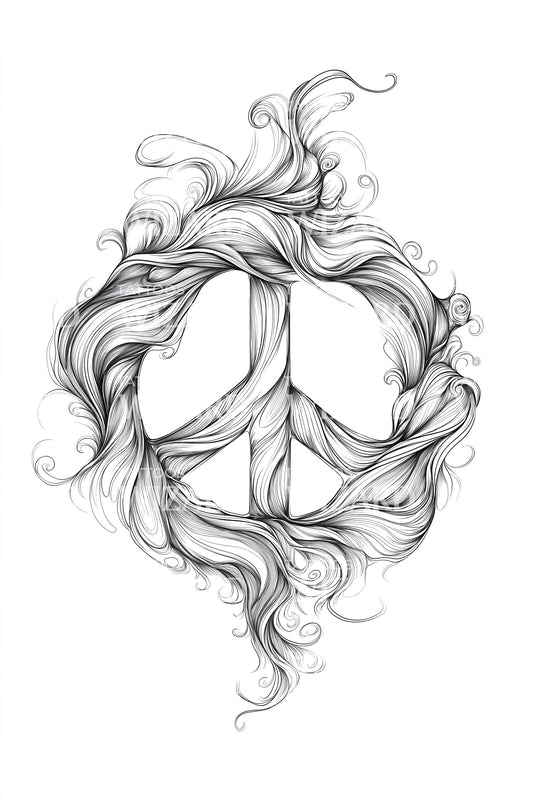 Ethereal Peace Wreath Tattoo Design
