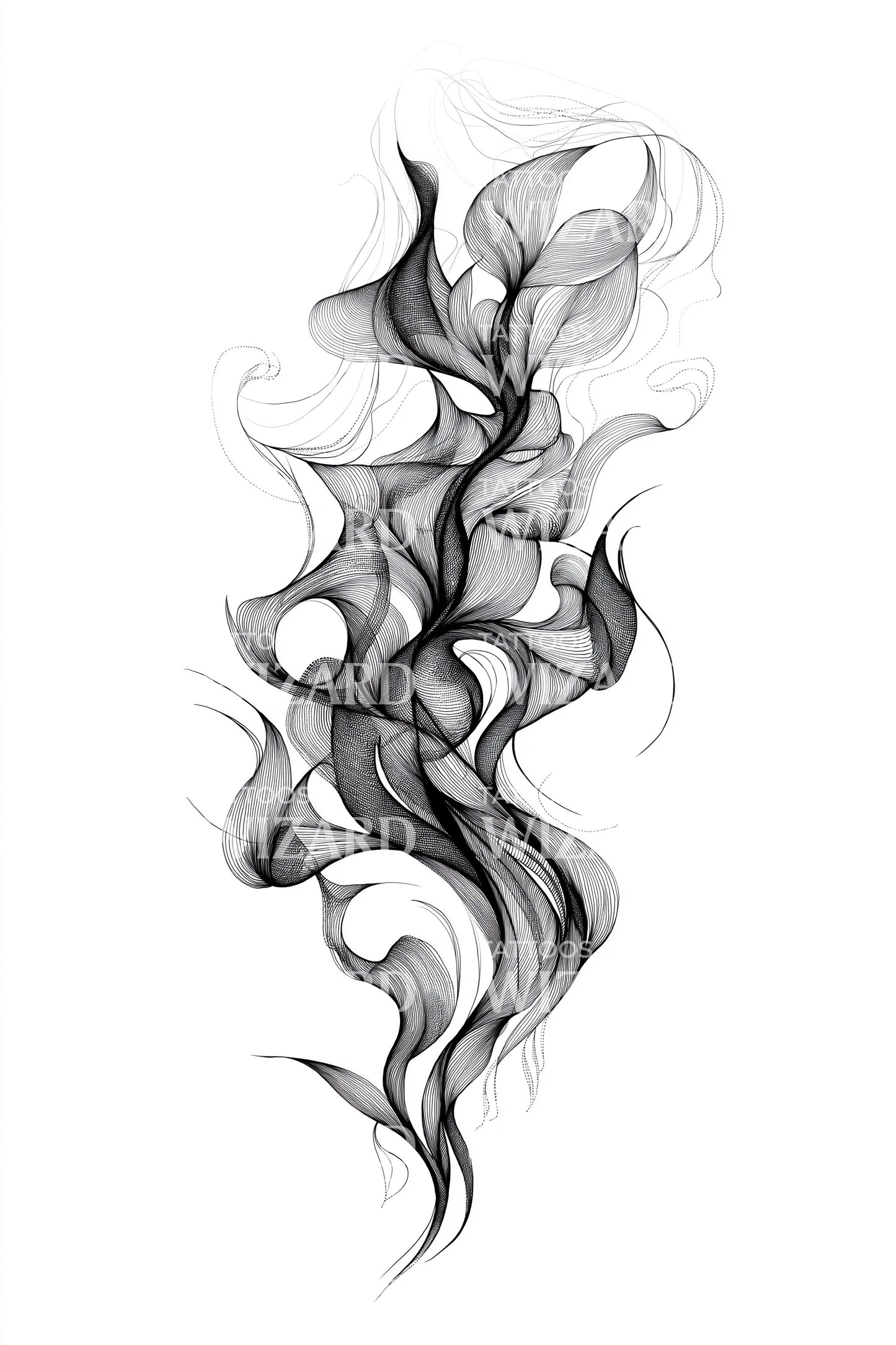 Ethereal Smoke Swirl Tattoo Design
