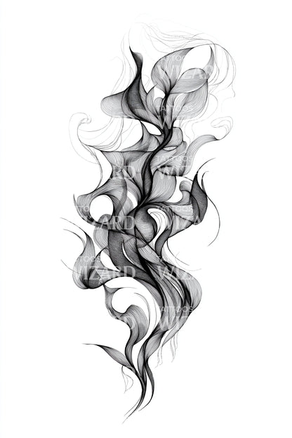 Ethereal Smoke Swirl Tattoo Design