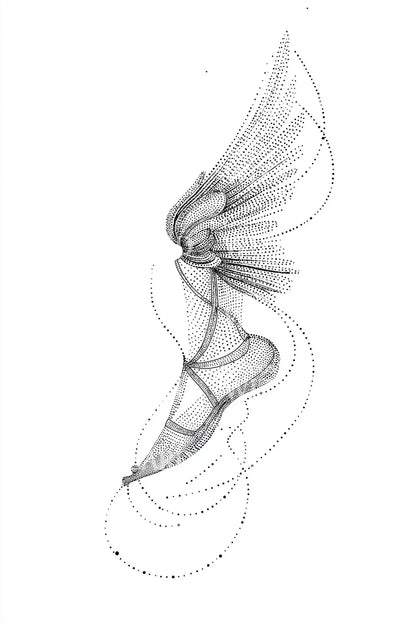 Idea de tatuaje de movimiento de alas etéreas