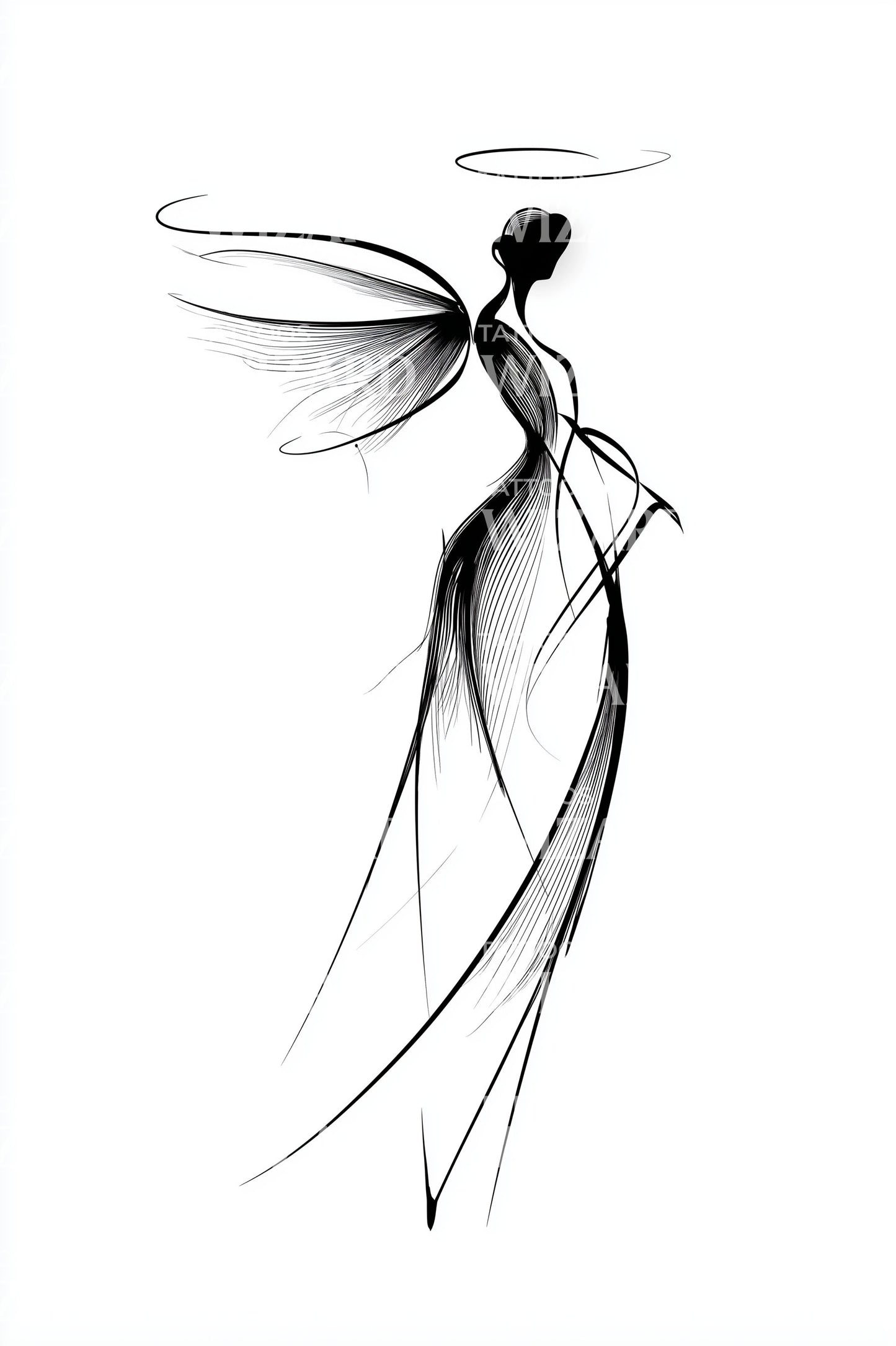 Ethereal Winged Spirit Tattoo Idea
