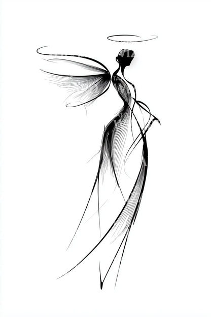 Ethereal Winged Spirit Tattoo Idea