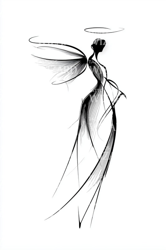 Ethereal Winged Spirit Tattoo Idea