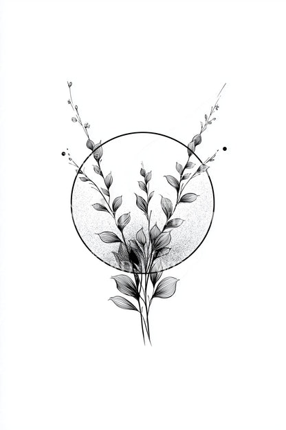 Eucalyptus Berries Wreath Tattoo Design