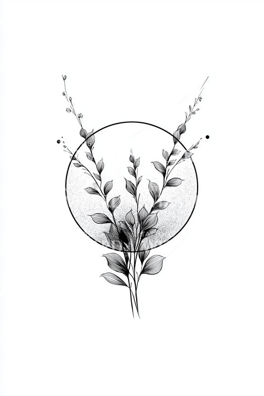 Eucalyptus Berries Wreath Tattoo Design