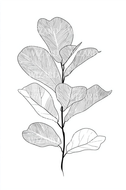 Design di tatuaggio ramo botanico di eucalipto