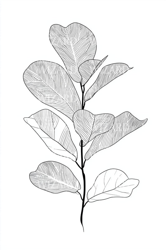Design di tatuaggio ramo botanico di eucalipto