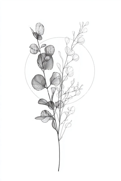 Eucalyptus Botanical Spray Tattoo Design