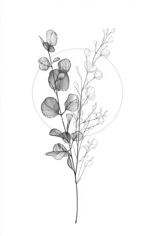 Eucalyptus Botanical Spray Tattoo Design