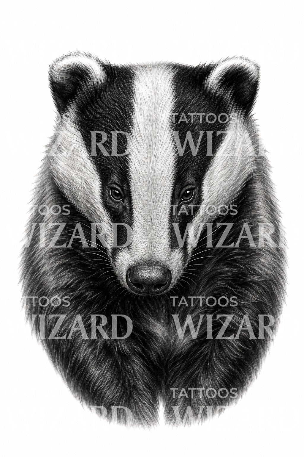 European Badger Tattoo Design