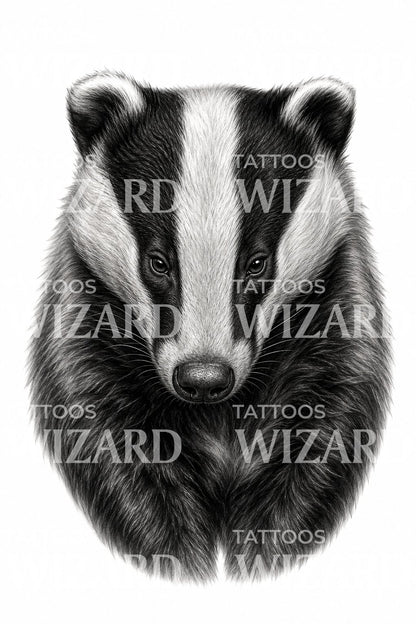 European Badger Tattoo Design