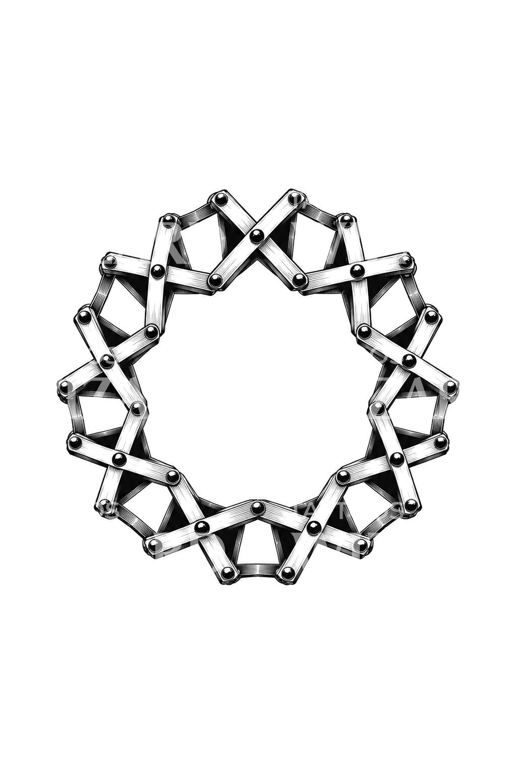 Expanding Scissor Linkage Ring Tattoo Design
