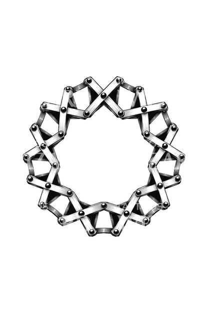 Expanding Scissor Linkage Ring Tattoo Design