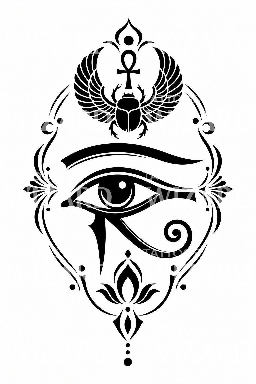 Projekt tatuażu blackwork Oko Horusa