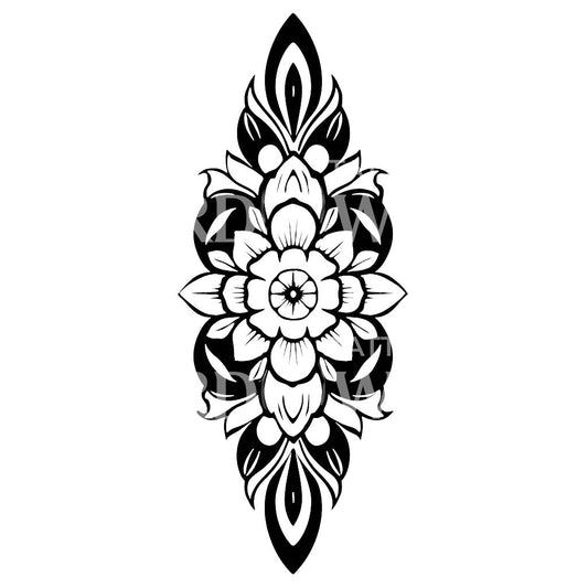 Ornamental Traditional Flower Tattoo Design