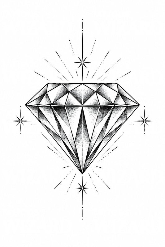 Tatueringsidé med fasetterad diamant