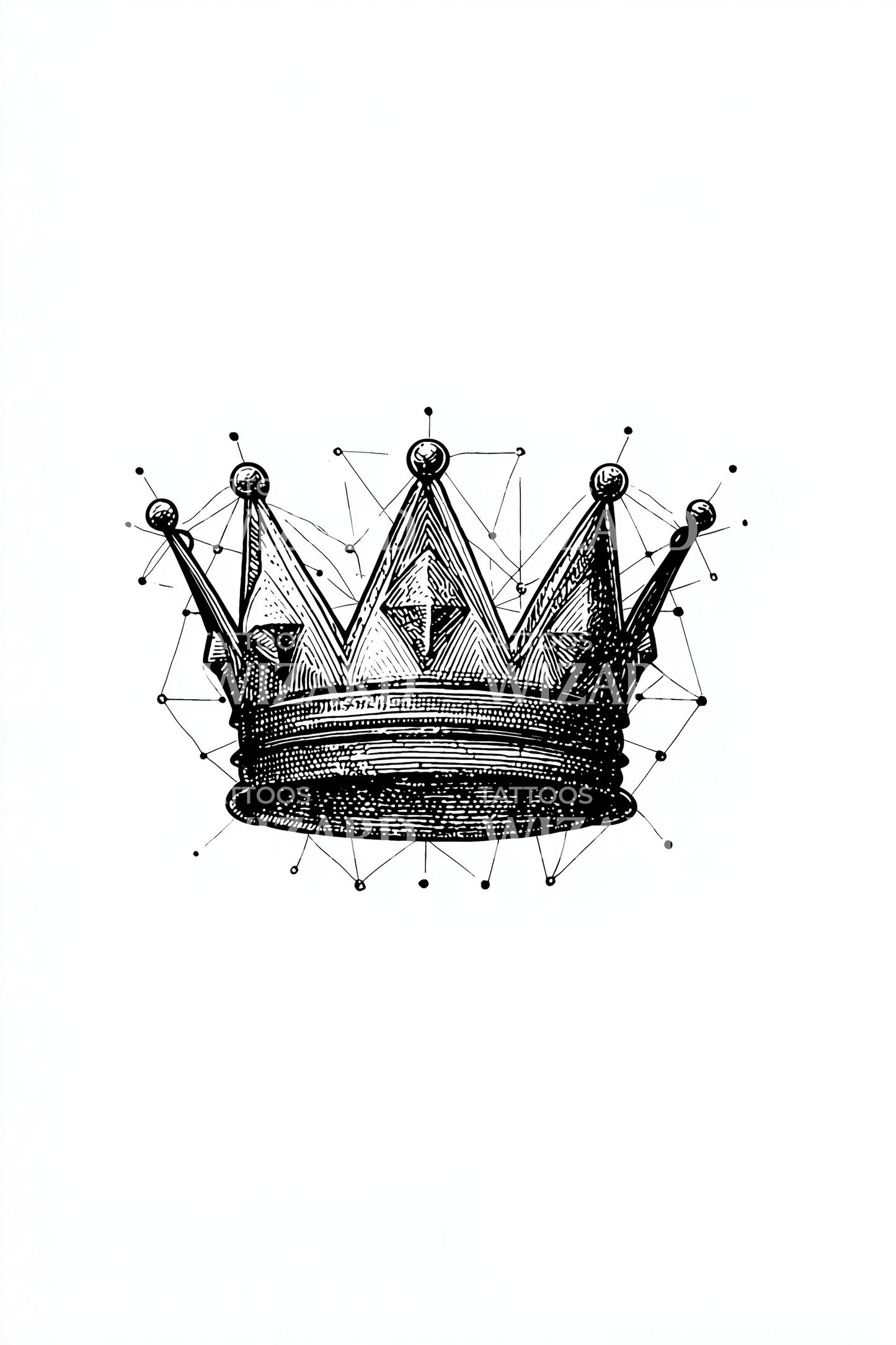 Fallen Crown Sketch Tattoo Idea