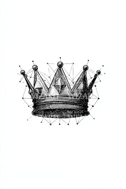 Fallen Crown Sketch Tattoo Idea