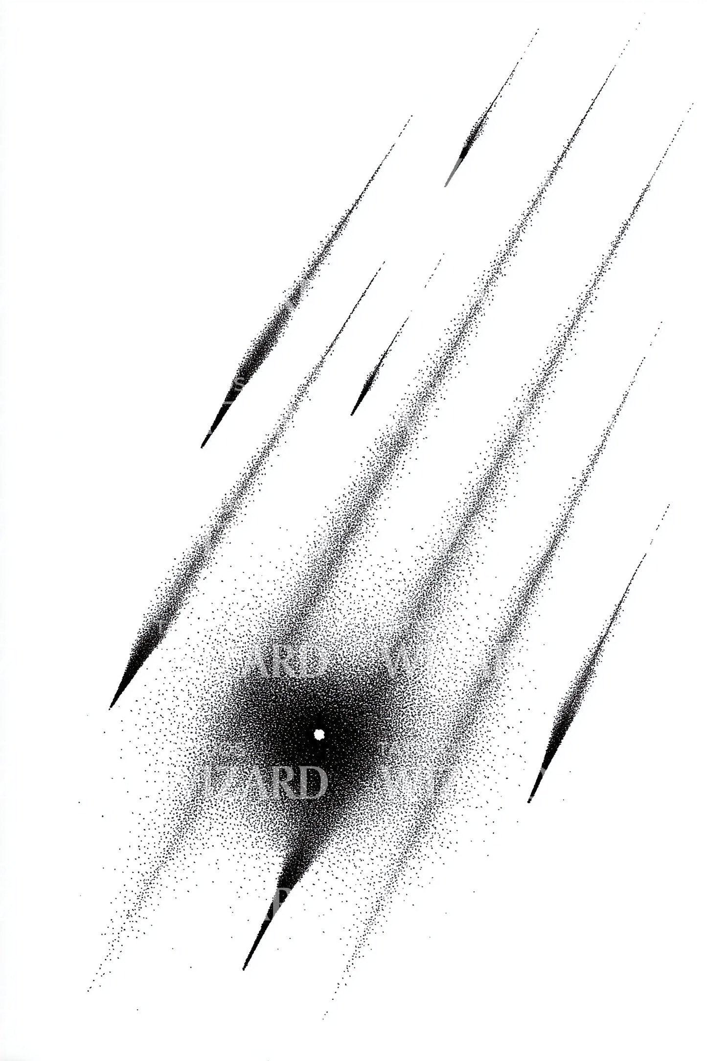 Falling Star Trails Tattoo Design