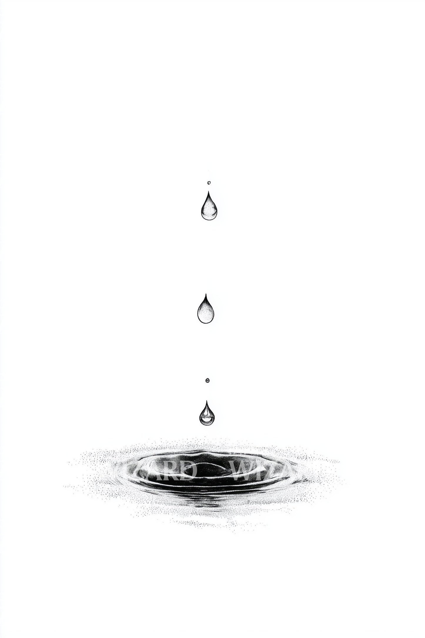 Falling Water Droplets Tattoo Design