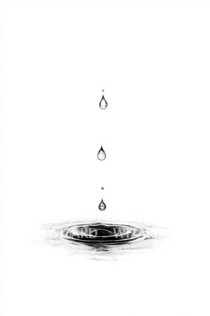 Falling Water Droplets Tattoo Design