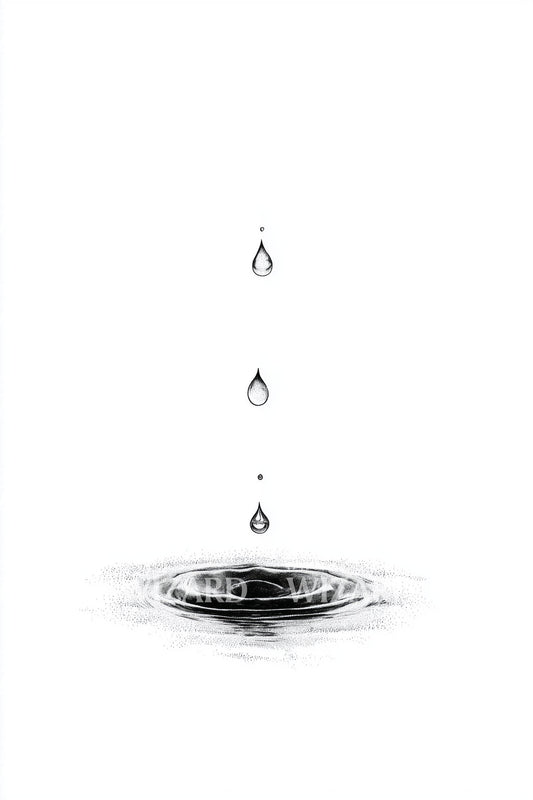 Falling Water Droplets Tattoo Design