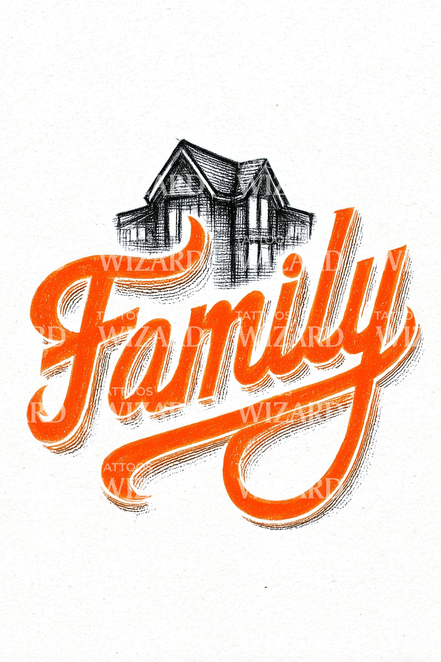 Family Bold Home Tattoo Design