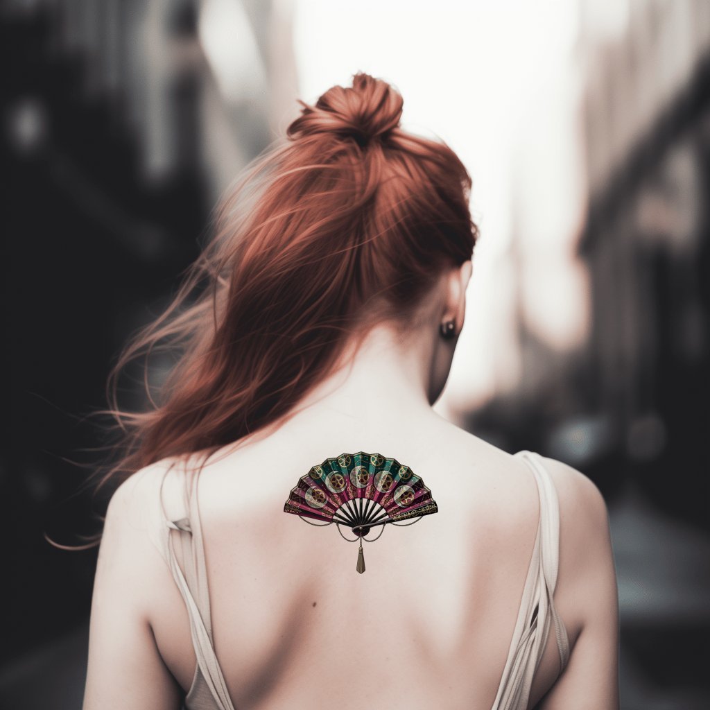 Steampunk Moon Fan Tattoo Design
