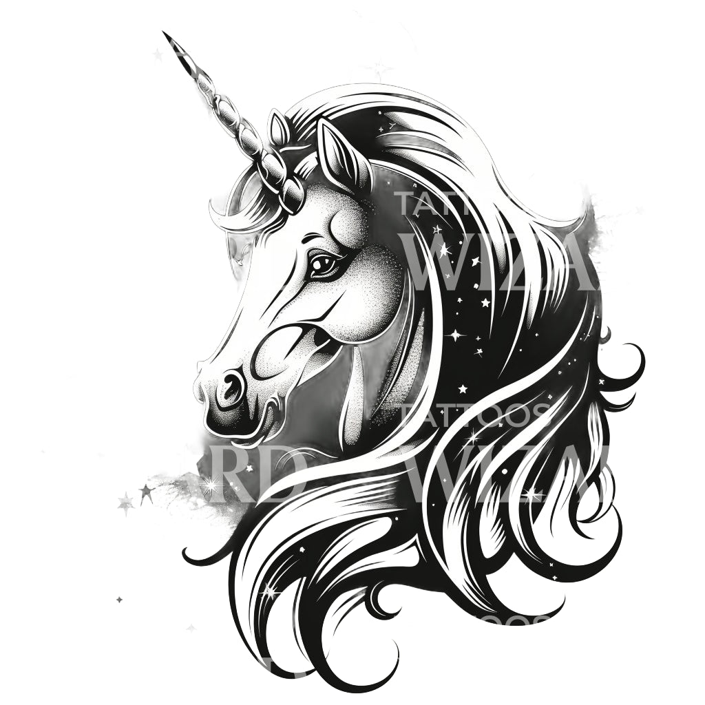 Fantasy Unicorn Tattoo Design