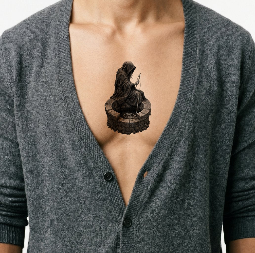 Norse Fate Spinner Tattoo Illustration