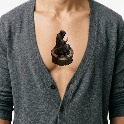 Norse Fate Spinner Tattoo Illustration