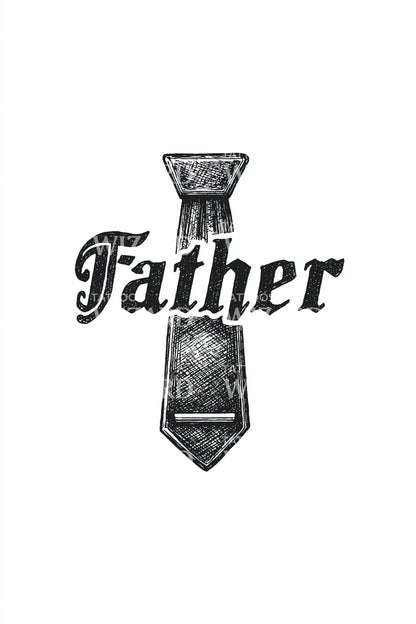 Father Tie Emblem Tattoo Design