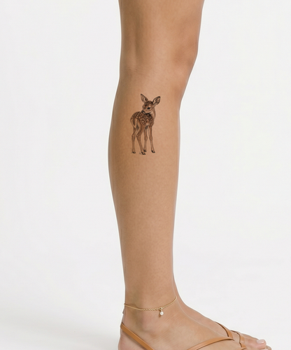 Baby Deer Turning Its Head Micro Tattoo Idea
