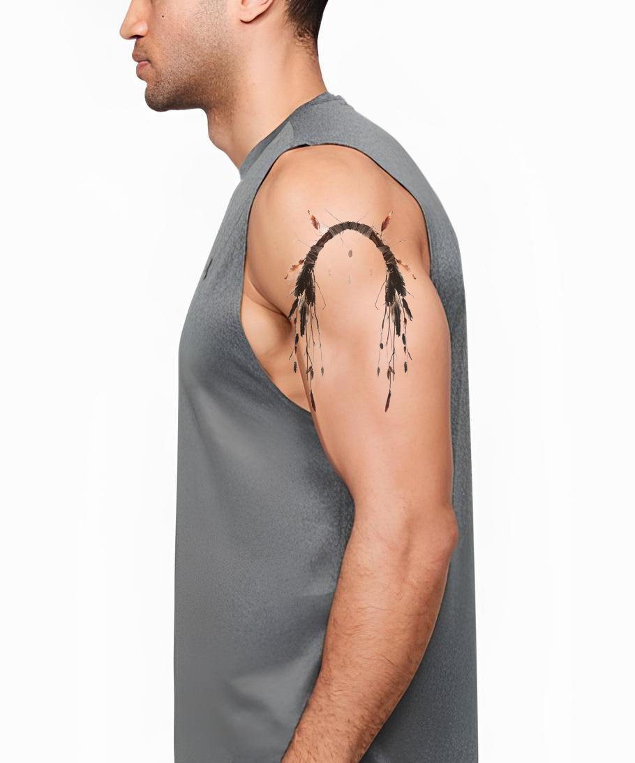 Feather Arch Talisman Tattoo Design