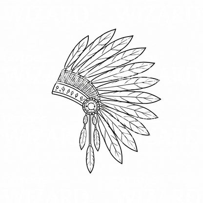 Feather Headdress Tattoo Illustration
