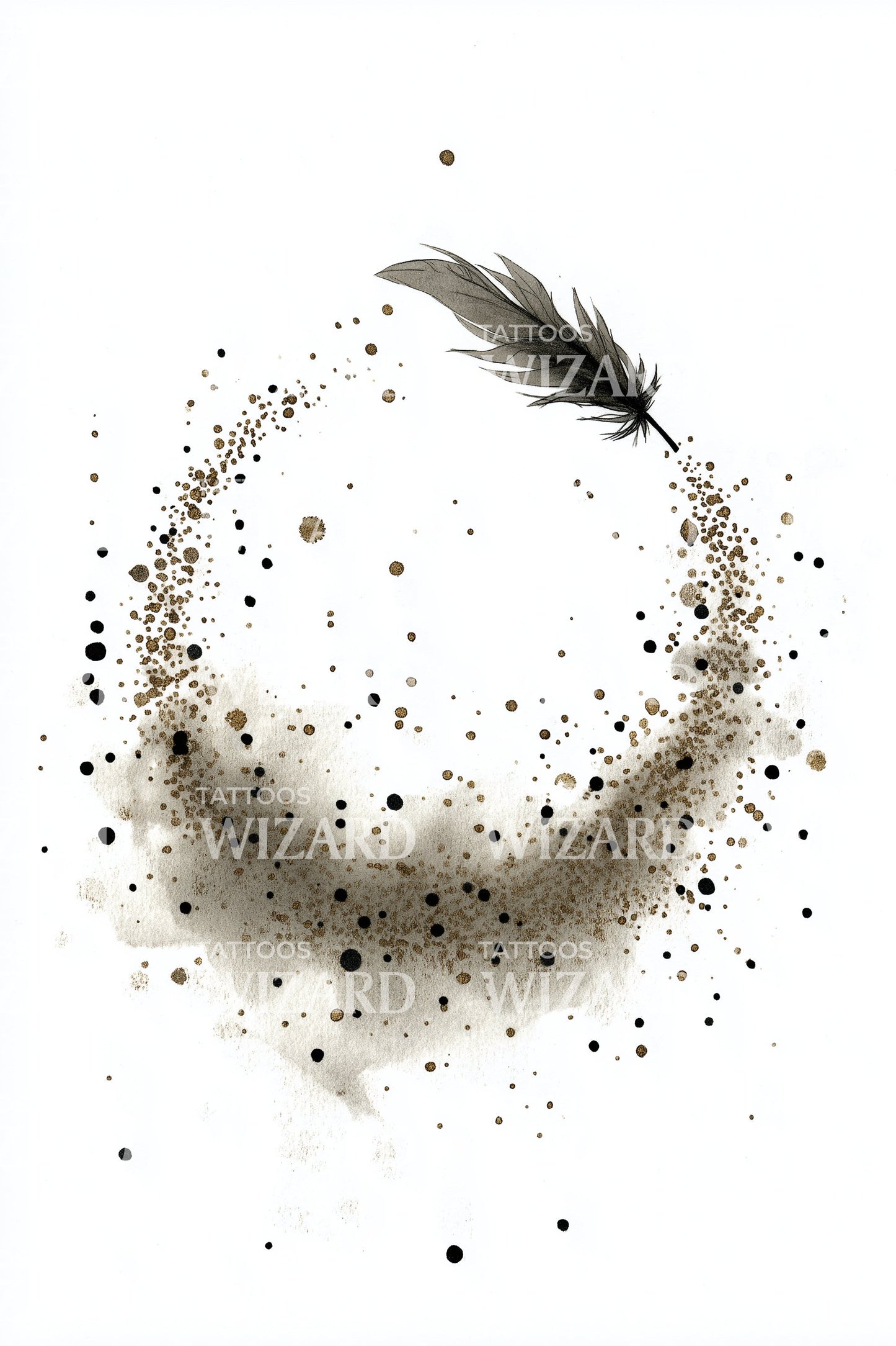 Feather Ring Galaxy Tattoo Illustration