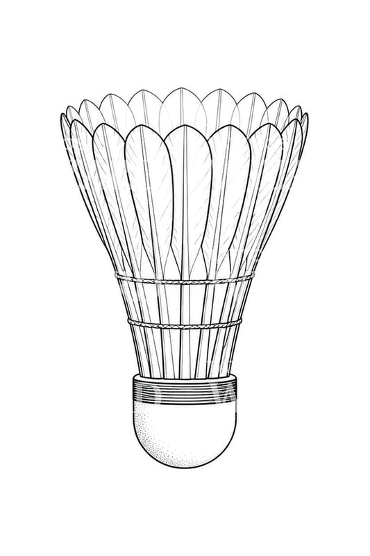 Feathered Badminton Shuttlecock Tattoo Design