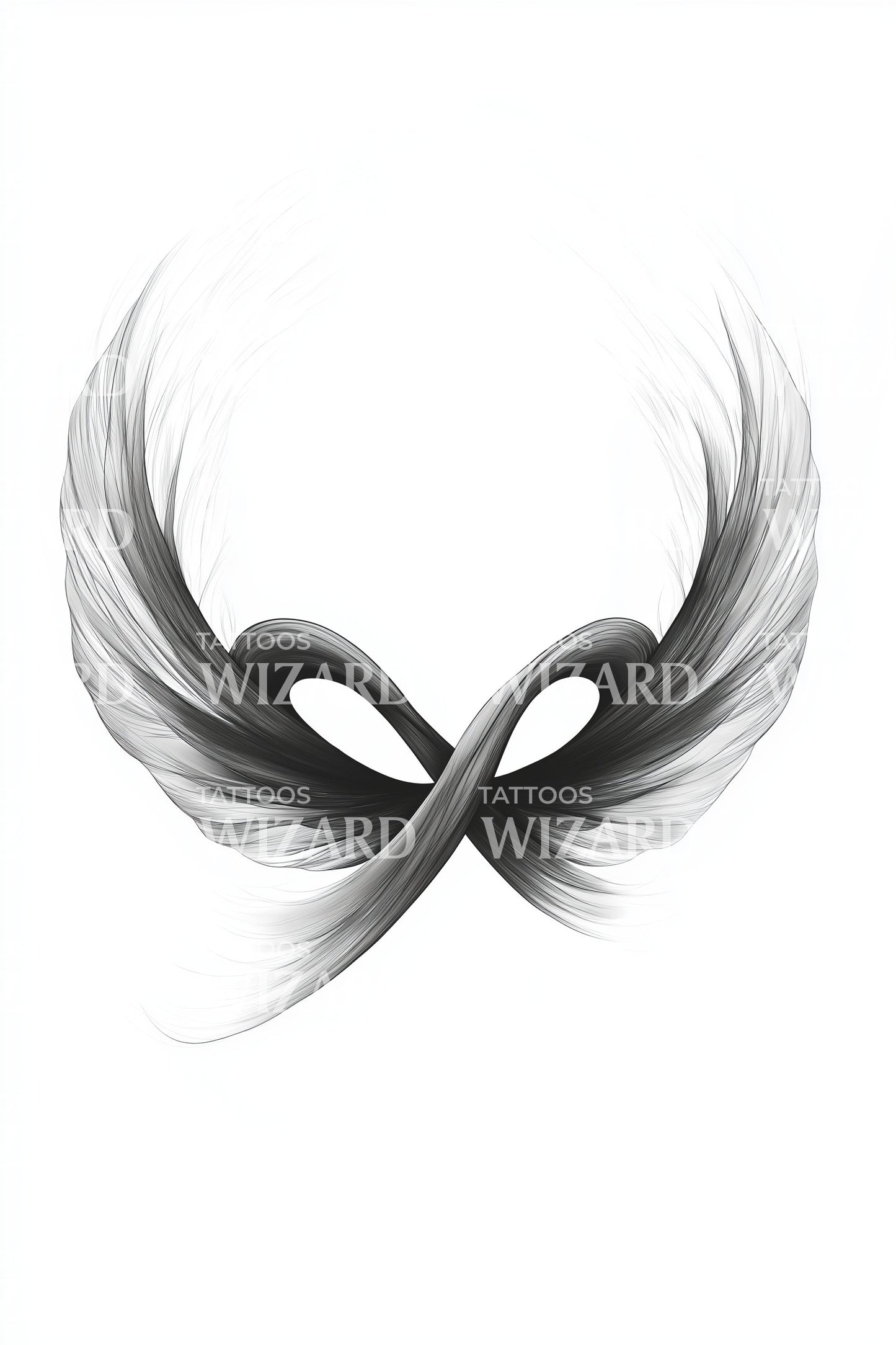 Feathered Infinity Loop Tattoo Idea