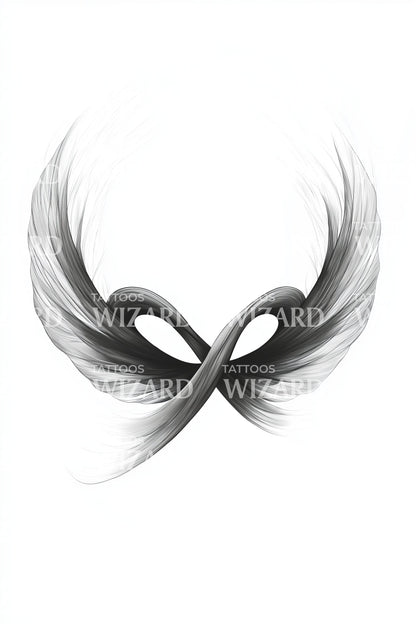 Feathered Infinity Loop Tattoo Idea