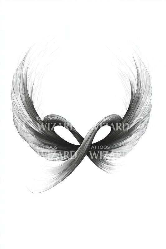 Feathered Infinity Loop Tattoo Idea