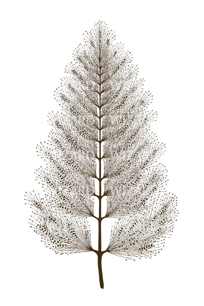 Feathery Larch Branch Tattoo Illustration