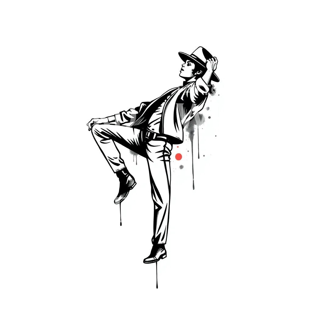 Fedora Dance Tattoo Illustration