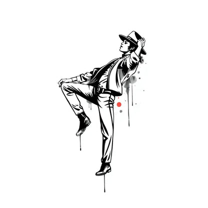 Fedora Dance Tattoo Illustration