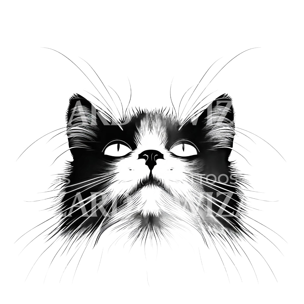 Feline Cat Whiskers Tattoo Design