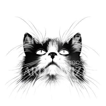 Feline Cat Whiskers Tattoo Design