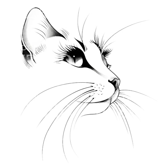 Conception de tatouage de chat féminin et minimaliste
