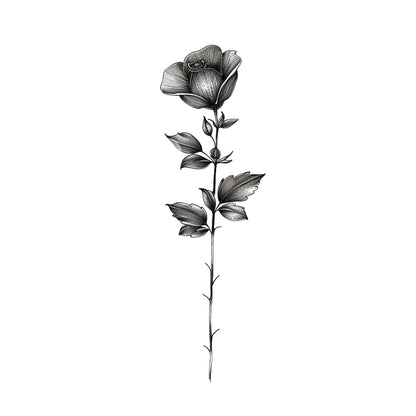 Feminine Rose Tattoo Design
