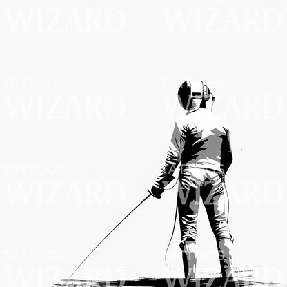 Fencing Sport Tattoo Design